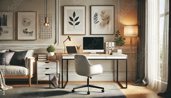 Fototapeta Scandinavian style home office