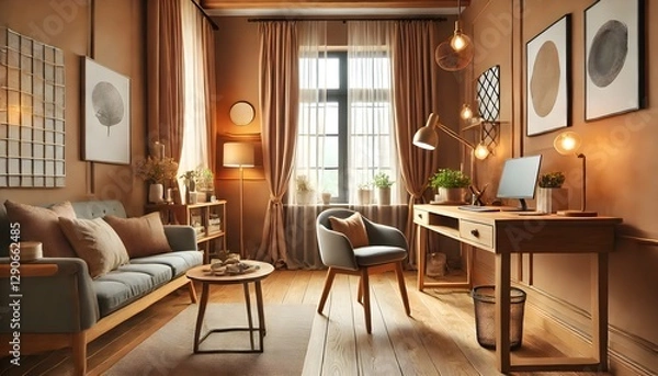 Fototapeta Scandinavian style home office