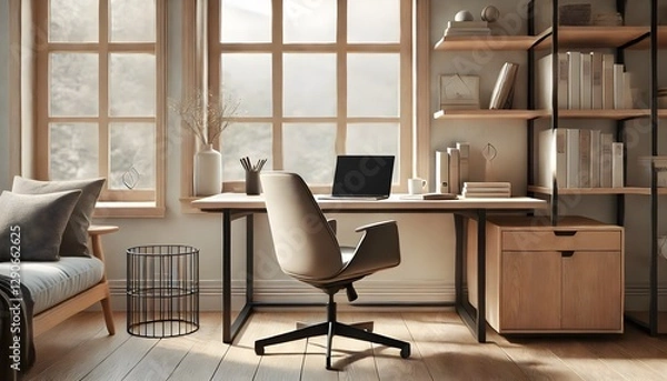 Fototapeta Scandinavian style home office