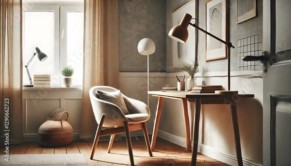 Fototapeta Scandinavian style home office