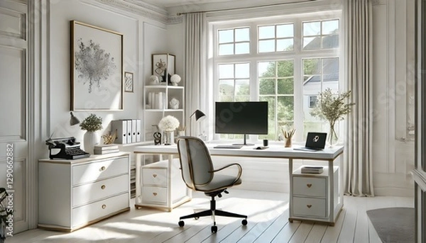 Fototapeta Scandinavian style home office