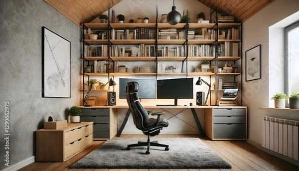 Fototapeta Scandinavian style home office