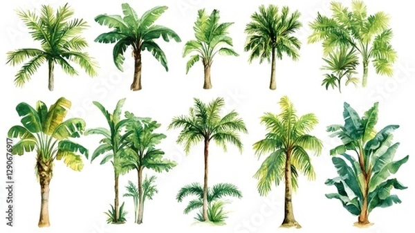 Fototapeta Charming palm tree clipart for creative projects, eco themes, and tropical designs