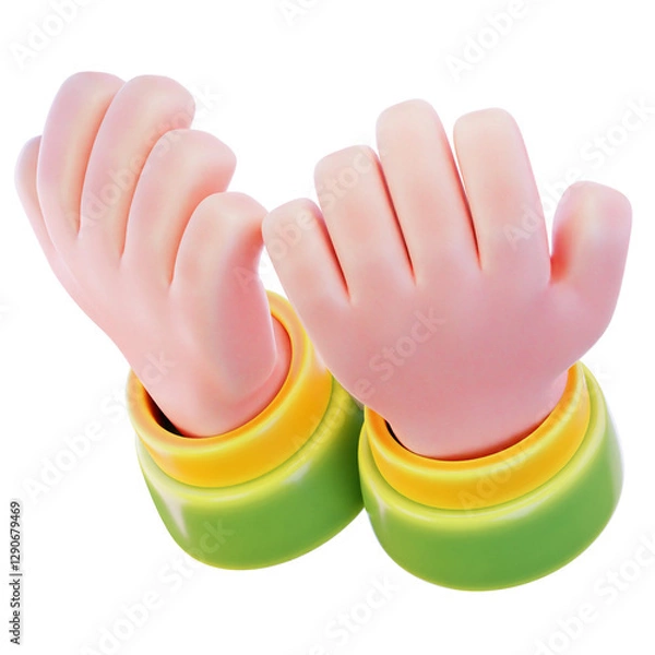 Obraz pray hand 3d render icon