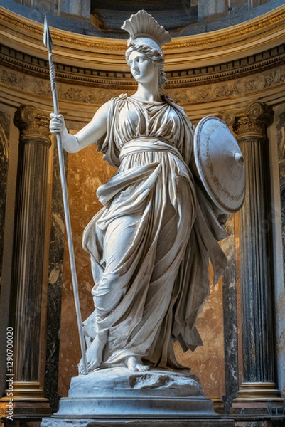 Fototapeta An elegant marble statue of Athena