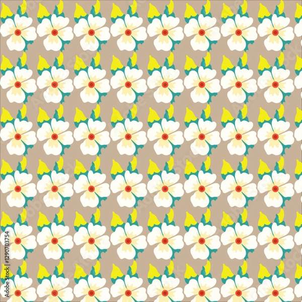 Fototapeta seamless pattern with hearts and flowers