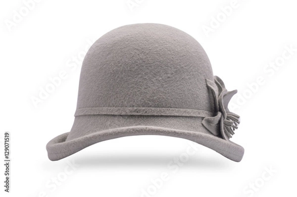 Fototapeta classic female bowler hat isolated on white