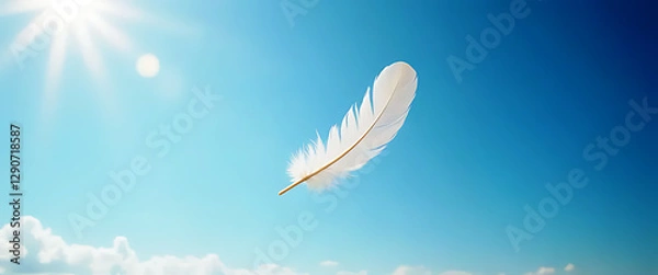 Fototapeta Floating Feather in the Sky