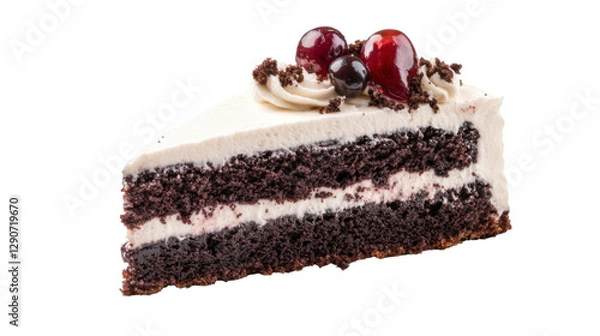 Fototapeta chocolate cake with cherry