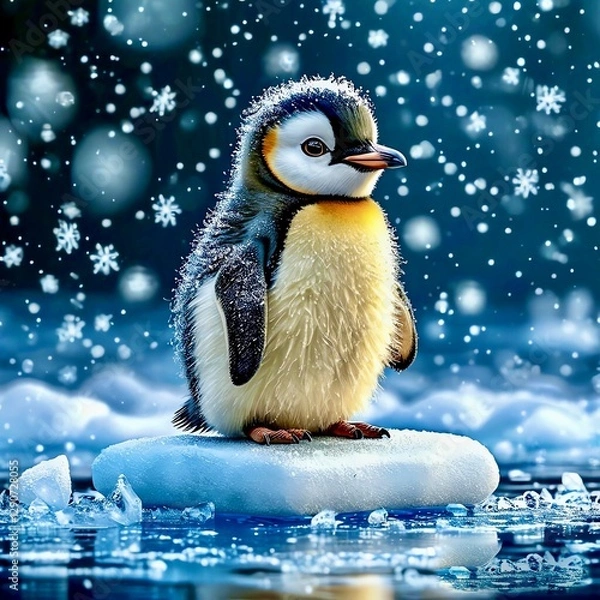 Obraz penguin on snow
