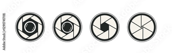 Fototapeta camera shutter icon set