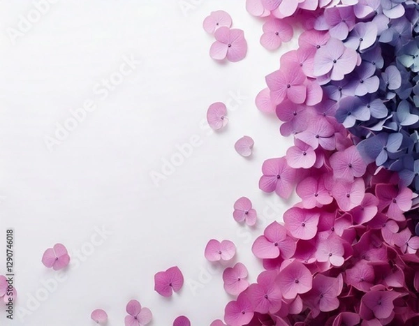 Obraz アジサイの花びらの背景フレーム