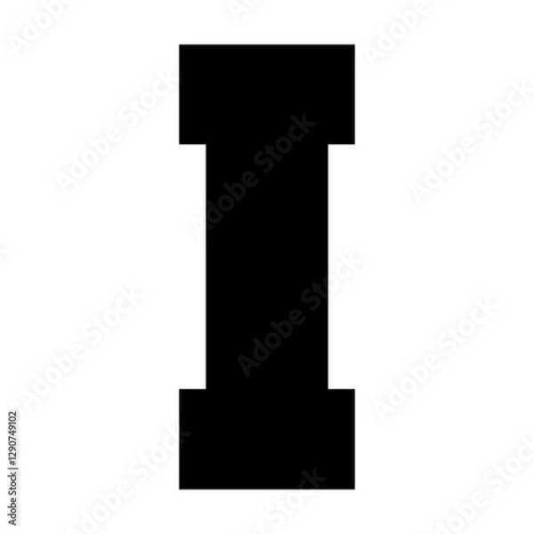 Fototapeta Initial letter I in college varsity university font svg cut file. Isolated vector illustration.