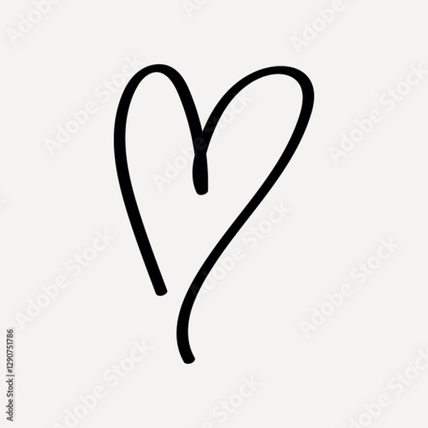 Fototapeta Minimalist heart line art, Valentine's Day vector