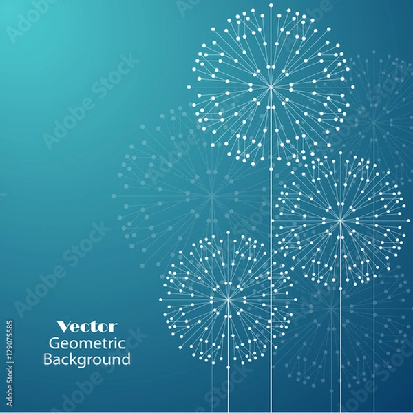 Obraz Geometric pattern with connected lines and dots.