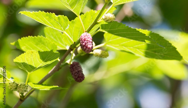 Fototapeta mulberry on tree branches
