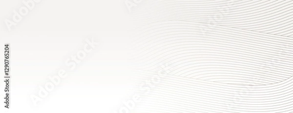 Obraz Minimalist background with wavy lines on a light gray background. The gray color and lines create a subtle, modern texture. Modern wavy line pattern background. White background vector.