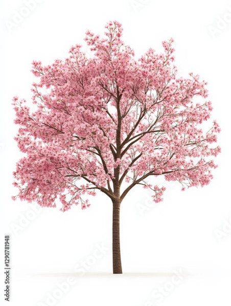 Fototapeta A vibrant cherry blossom tree in full bloom