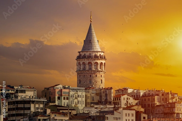 Obraz Galata Tower in Istanbul Turkey