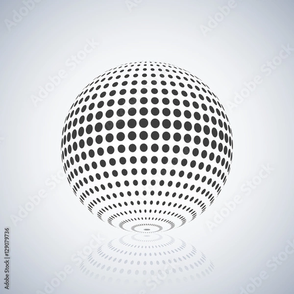 Fototapeta Sphere with halftone fill, vector illustration.