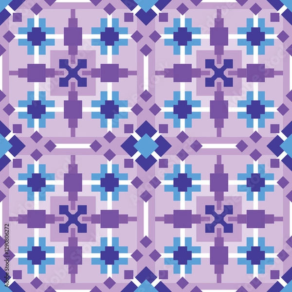 Fototapeta seamless geometric dark purple pattern