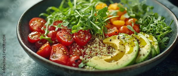 Fototapeta Ultra-Realistic Image of a Vibrant Vegan Salad Bowl