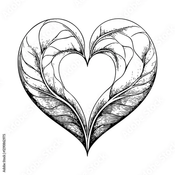 Obraz Heart shaped leaf leaves  crest