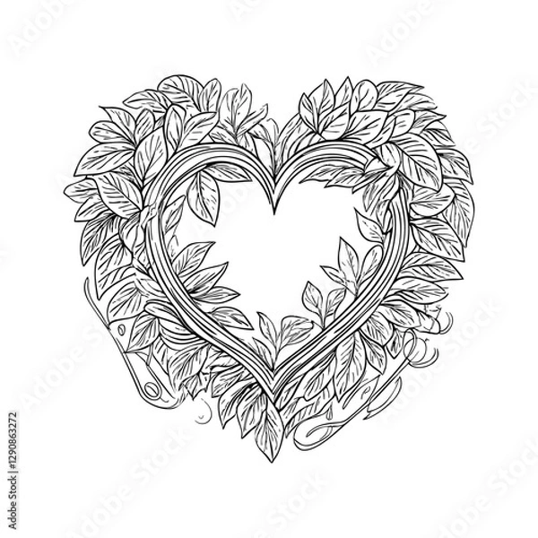 Obraz Heart shaped leaf leaves  crest