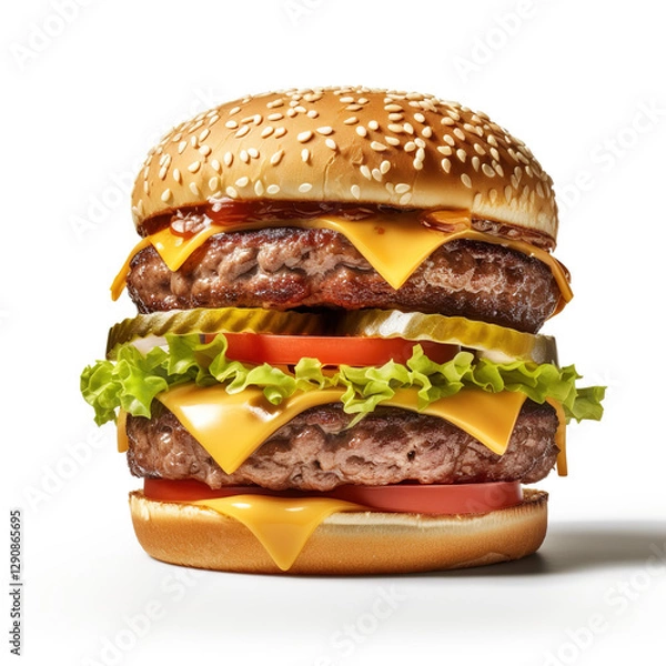 Obraz hamburger isolated on white