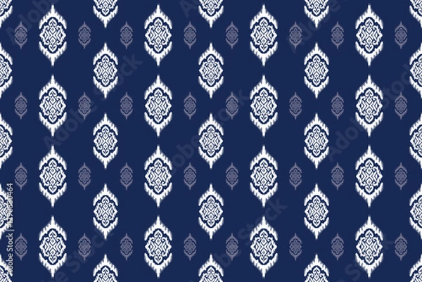 Fototapeta Vector hand drawn style, Ethnic ikat seamless pattern, African style, Abstract vector, Chevron embroidery, Paisley embroidery, Navajo geometric pattern, Aztec and tribal motifs, aboriginal