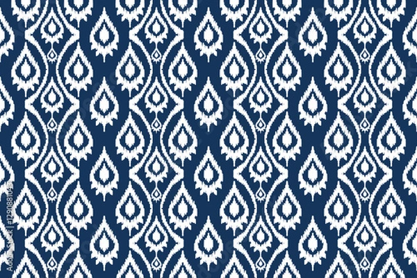 Fototapeta Vector hand drawn style, Ethnic ikat seamless pattern, African style, Abstract vector, Chevron embroidery, Paisley embroidery, Navajo geometric pattern, Aztec and tribal motifs, aboriginal