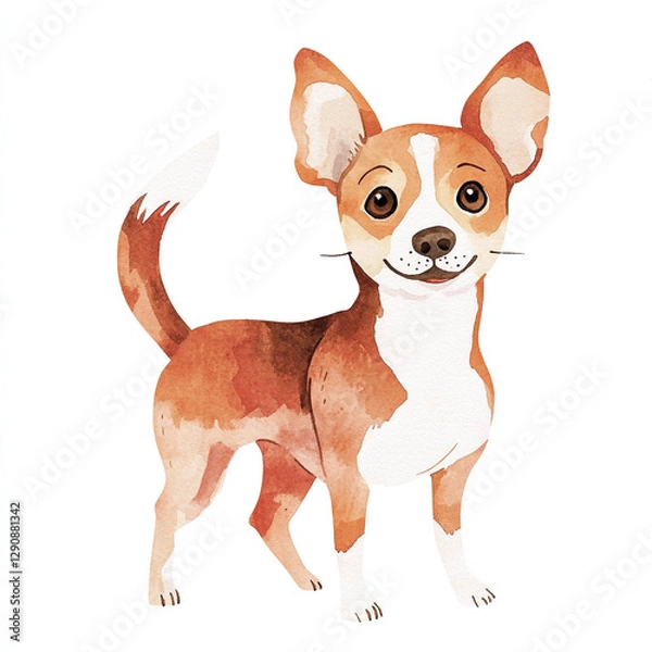 Fototapeta Happy Dog Wags Its Tail at Me in Minimal Isolated Setting Capturing the Joy and Playfulness of Canine Companionship Perfect for Pet Lovers and Animal Enthusiasts