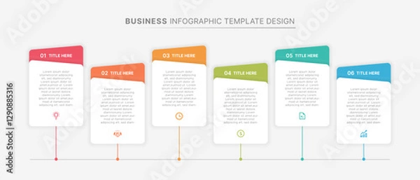 Obraz Business Infographic Design Template with 6 Data Points