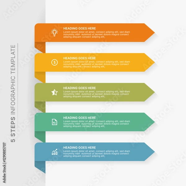 Obraz Modern Infographic Design Template with Five Options