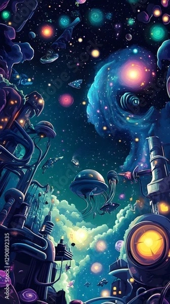 Fototapeta Cosmic Realm of Boundless Wonders - Vibrant Space