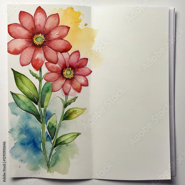 Obraz old book with flowers