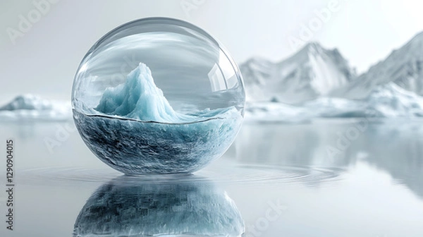 Fototapeta a large iceberg floating in a body of water