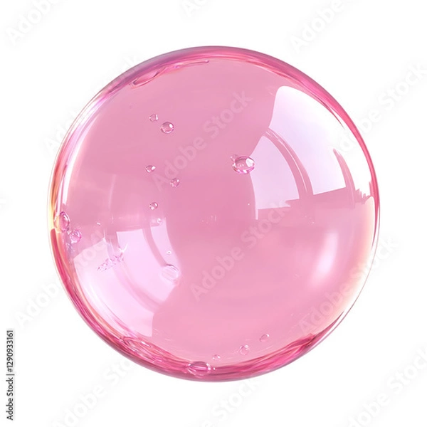 Obraz Pink transparent sphere with bubbles.