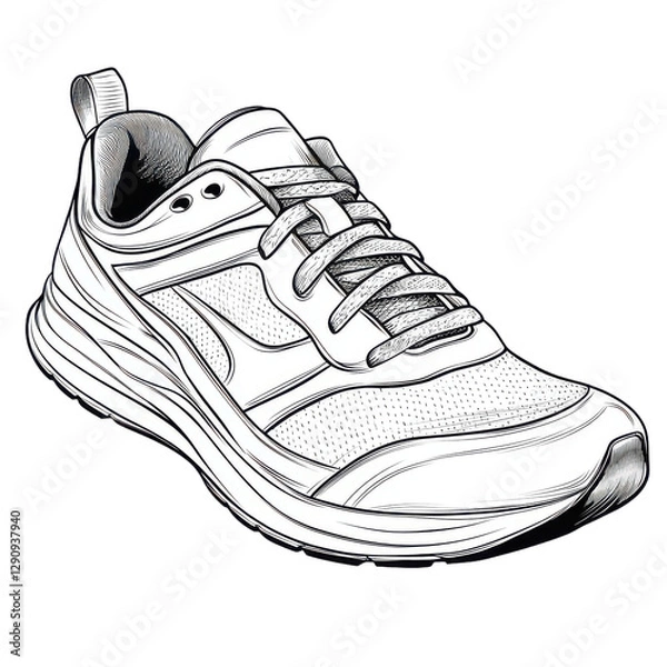 Obraz running shoes outline isolated on transparent png