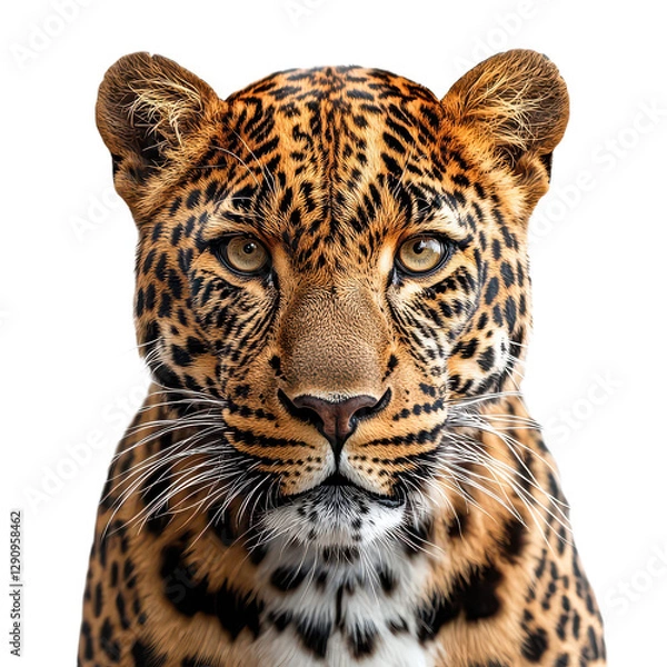 Fototapeta leopard portrait isolated on transparent png