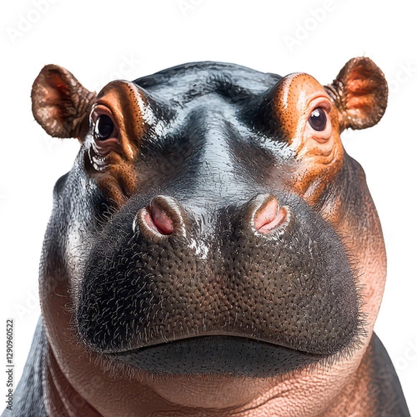 Obraz hippo head close-up isolated on transparent png