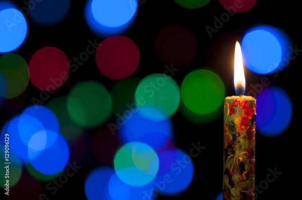 Obraz Candle and Christmas background