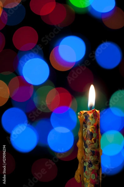 Obraz Candle and Christmas background