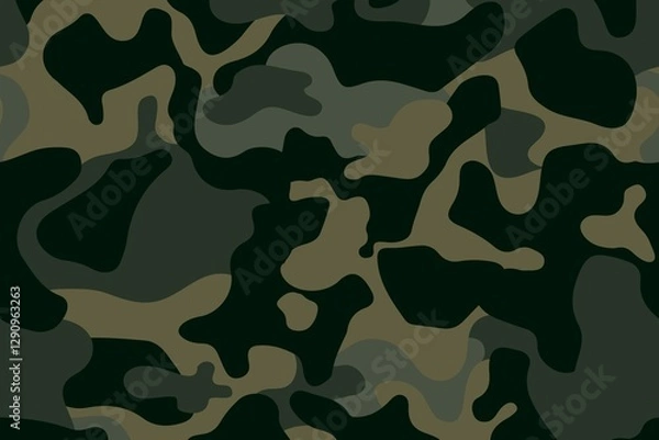 Fototapeta Camouflage pattern background, green army print design