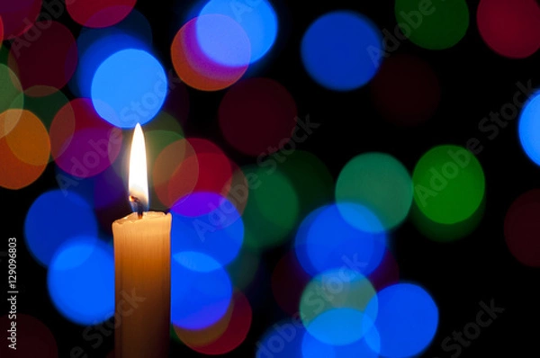 Obraz Candle and Christmas background