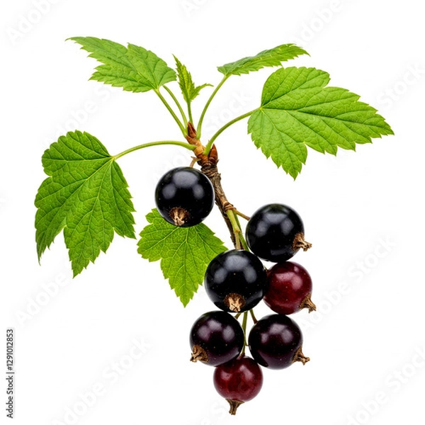 Obraz black currant isolated on white background