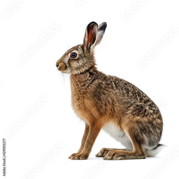 Fototapeta brown rabbit isolated on white