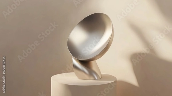 Obraz Modern Abstract Metallic Sculpture - Exquisite Contemporary Design Accent