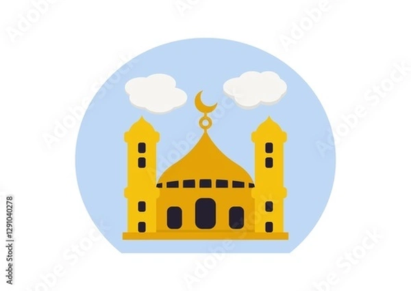 Obraz A mosque on a white background