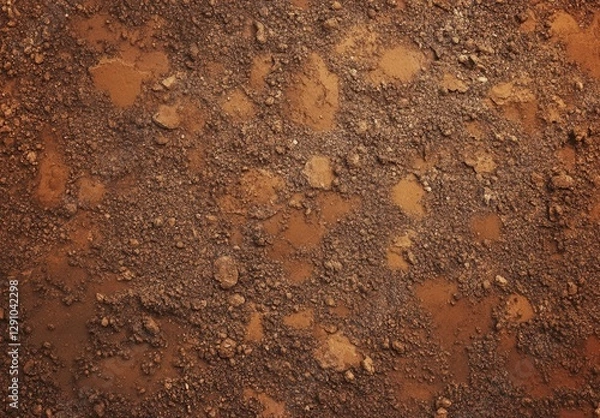 Fototapeta Textured Earth Ground Surface with Varied Brown Tones and Natural Appearance for Backgrounds